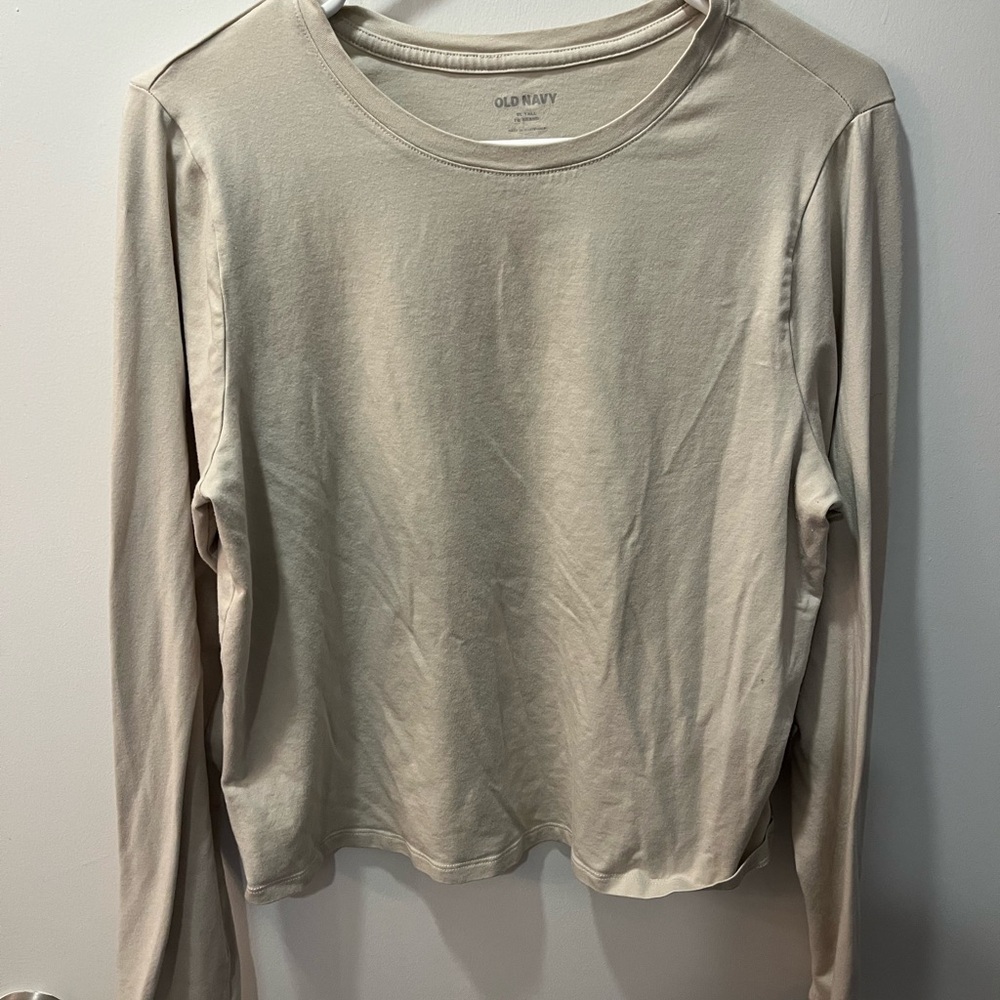 Old Navy Women's Beige Long Sleeve Tee